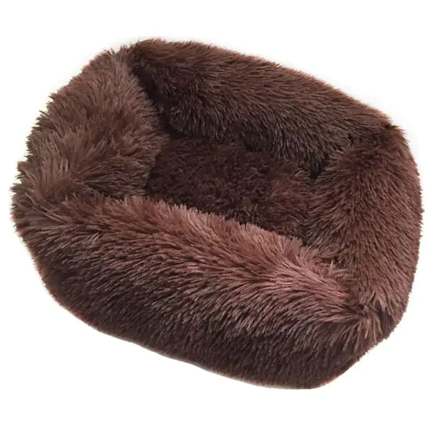 Plush Pet Bed Dark Coffee 66x56x18cm