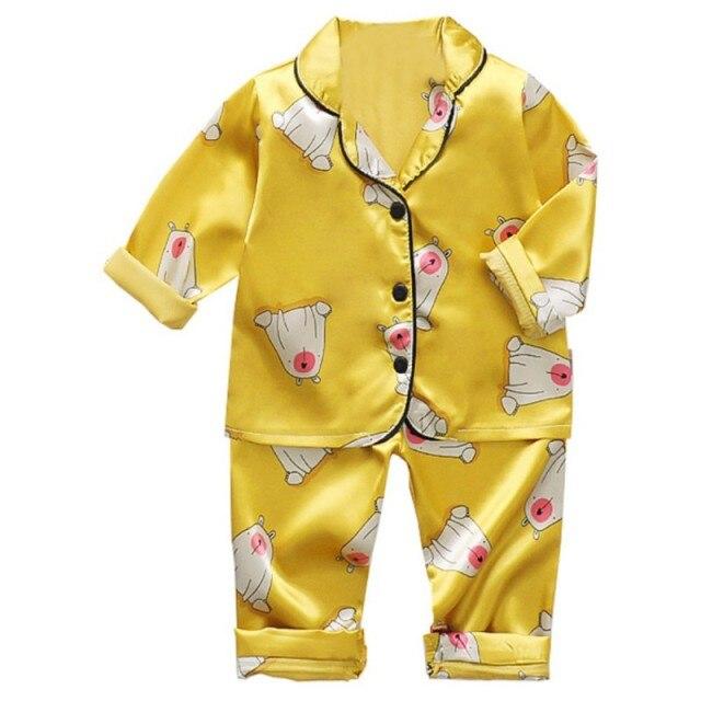 Boy's Clothing Style B / 2-3T Cartoon Satin Pajamas Set