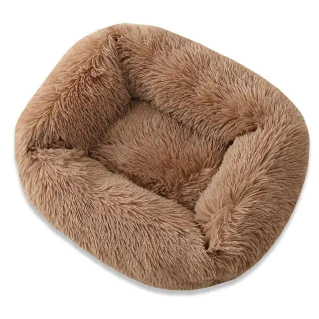 Plush Pet Bed Light Coffee 55x45x20cm