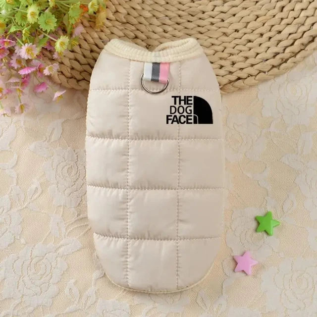 Double Sided Dog Coat Winter Warm WHITE M
